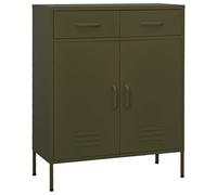 vidaXL Armadietto Verde Oliva 80x35x101,5 cm in Acciaio