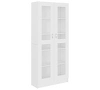vidaXL Armadietto Vetrina Bianco 82,5x30,5x185,5 cm Legno Multistrato