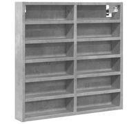 vidaXL Armadietto Vetrina Grigio Cemento 60x8,5x58 cm Multistrato, Mobile vetrina, Mobile a Parete, Mobile pensile, vetrina, Mobile a Muro