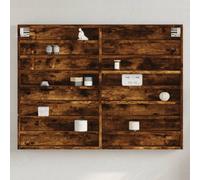 vidaXL Armadietto Vetrina Rovere Fumo 100x8,5x75 cm Legno Multistrato, Mobile vetrina, Mobile a Parete, Mobile pensile, vetrina, Mobile a Muro