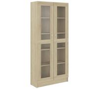 Armadietto con vetrina rovere 82,5x30,5x185,5cm in truciolato