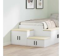 vidaXL Armadio 2 pcs Bianco 118 x 41 x 40 cm Legno multistrato