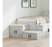 vidaXL Comodino grigio cemento comodino legno naturale comodino superficie liscia mobili camera da letto moderno piccolo legno contemporaneo bello rettangolare