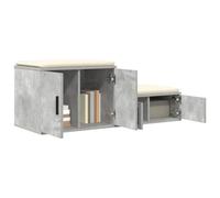 vidaXL Comodino grigio cemento comodino legno naturale comodino superficie liscia mobili camera da letto moderno piccolo legno contemporaneo bello rettangolare