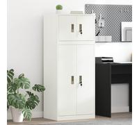 vidaXL Armadio 2 pz Bianco 60 x 40 x 145 cm Acciaio Bloccabile