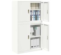 vidaXL Armadio 2 pz Bianco 90 x 40 x 160 cm Acciaio Bloccabile