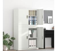 vidaXL Armadio 2 pz Bianco 90 x 40 x 175 cm Acciaio Bloccabile