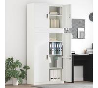 vidaXL Armadio 2 pz Bianco 90 x 40 x 210 cm Acciaio Bloccabile