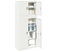 vidaXL Armadio 2 pz Bianco 90 x 40 x 210 cm Acciaio Bloccabile