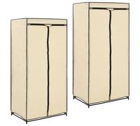 vidaXL Armadio 2 pz Crema 75x50x160 cm