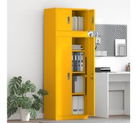vidaXL Armadio 2 pz Giallo senape 60 x 40 x 180 cm Acciaio Bloccabile