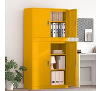 vidaXL Armadio 2 pz Giallo Senape 90 x 40 x 175 cm Acciaio Bloccabile