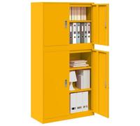 vidaXL Armadio 2 pz Giallo Senape 90 x 40 x 175 cm Acciaio Bloccabile
