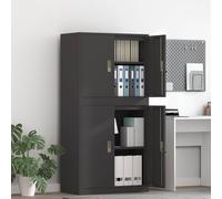 vidaXL Armadio 2 pz Nero 80 x 40 x 160 cm Acciaio Bloccabile