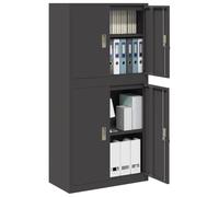 vidaXL Armadio 2 pz Nero 80 x 40 x 160 cm Acciaio Bloccabile