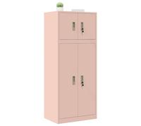 vidaXL Armadio 2 pz Rosa 60 x 40 x 145 cm Acciaio Bloccabile