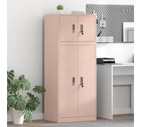 vidaXL Armadio 2 pz Rosa 60 x 40 x 145 cm Acciaio Bloccabile
