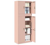 vidaXL Armadio 2 pz Rosa 80 x 40 x 210 cm Acciaio Bloccabile