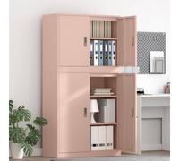 vidaXL Armadio 2 pz Rosa 90 x 40 x 175 cm Acciaio Bloccabile