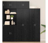vidaXL Armadio 2 pz Rovere Nero 70 x 42,5 x 185 cm