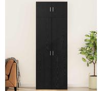 vidaXL Armadio 3 pz Rovere Nero 80 x 42,5 x 225 cm
