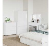 vidaXL Armadio 80 x 31 x 81 cm Legno ingegnerizzato Bianco Lucido