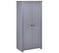 vidaXL Armadio a 2 Ante Ampio Compatto con Ripiani Appendiabiti Guardaroba 80x50x171,5 cm cm Grigio Legno Massello di Pino Panama Range
