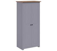 vidaXL Armadio a 2 Ante Ampio Compatto con Ripiani Appendiabiti Guardaroba 80x50x171,5 cm cm Grigio Legno Massello di Pino Panama Range