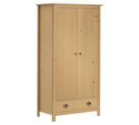Armadio a 2 Ante Hill 89x50x170 cm Legno Massello di Pino