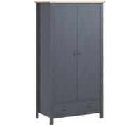 vidaXL Armadio a 2 Ante Hill Grigio 89x50x170 cm in Legno di Pino