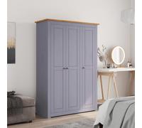 vidaXL Armadio a 3 Ante Grigio 118x50x171,5cm in Pino Panama Range