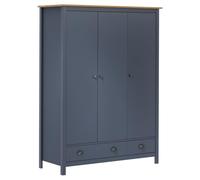vidaXL Armadio a 3 Ante Hill Grigio 127x50x170 cm in Legno di Pino