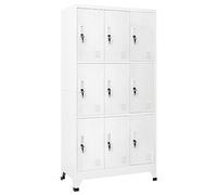 vidaXL Armadio a 9 Armadietti in Acciaio 90x45x180 cm Grigio Mobiletto Ufficio