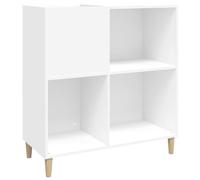 vidaXL Mobile Porta Dischi Bianco 84,5x38x89 cm in Legno Multistrato, mobile per giradischi, porta dischi, mobiletto porta vinili, mobile porta vinili