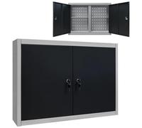 VIDAXL - Armadio A Parete Stile Industriale In Metallo Grigio Nero