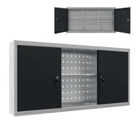 vidaXL Armadio a Parete Stile Industriale in Metallo Grigio Nero