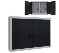 vidaXL Armadio a Parete Stile Industriale in Metallo Grigio Nero