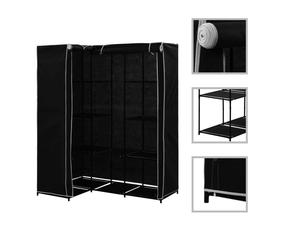 vidaXL Armadio Angolare Nero 130x87x169 cm