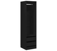 vidaXL Armadio aperto con cassetti e appendiabiti Robusto Classico Nero 50x50x200 cm Truciolato