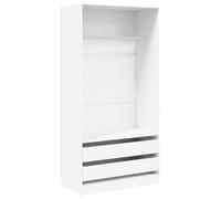 vidaXL Armadio Aperto con Cassetti e Scomparto con Appendiabiti Robusto Classico Elegante Guardaroba Bianco 100x50x200 cm in Multistrato