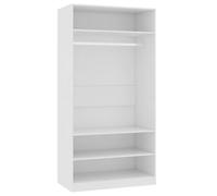 vidaXL Armadio Aperto Elegante Moderno Robusto Versatile Guardaroba con Asta Espositore Portaoggetti Bianco 100x50x200 cm in Multistrato
