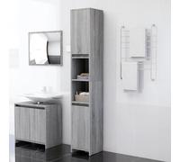 vidaXL Armadio Bagno Rovere Grigio 30x30x183,5cm Legno Ingegnerizzato