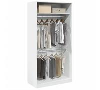 vidaXL Armadio Bianco 100x50x200 cm in Legno Multistrato, Armadio con Ruote, armadietto portaoggetti, credenza, Mobile portaoggetti, Guardaroba