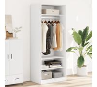 vidaXL Armadio Bianco 80x50x200 cm in Legno Multistrato, mobile portaoggetti, guardaroba, mobile per camera da letto, armadietto portaoggetti
