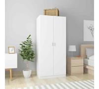 vidaXL Armadio Bianco 80x52x180 cm in Legno Multistrato