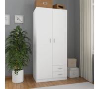 vidaXL Armadio Bianco 80x52x180 cm in Legno Multistrato