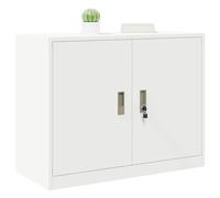 vidaXL Armadio Bianco 90 x 40 x 70 cm Acciaio Laminato a Freddo, Armadio Ufficio Contemporaneo, Armadio in Acciaio Retangolare Moderno, unità Sicura con Serratura, Versatile Soluzione Compatta per in