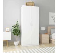 vidaXL Armadio Bianco 90x52x200 cm in Legno Multistrato