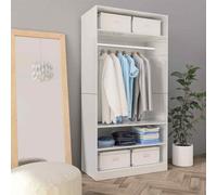 vidaXL Armadio Bianco Lucido 100x50x200 cm in Legno Multistrato