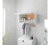 vidaXL Armadio Bianco Lucido 70x32,5x35 cm in Legno Multistrato